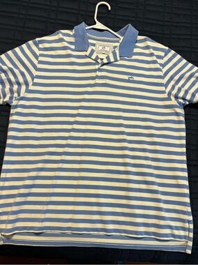Southern Tide Blue & White Striped Polo XXL